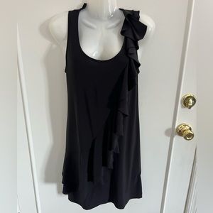 Black Ruffled Asymmetrical Dress